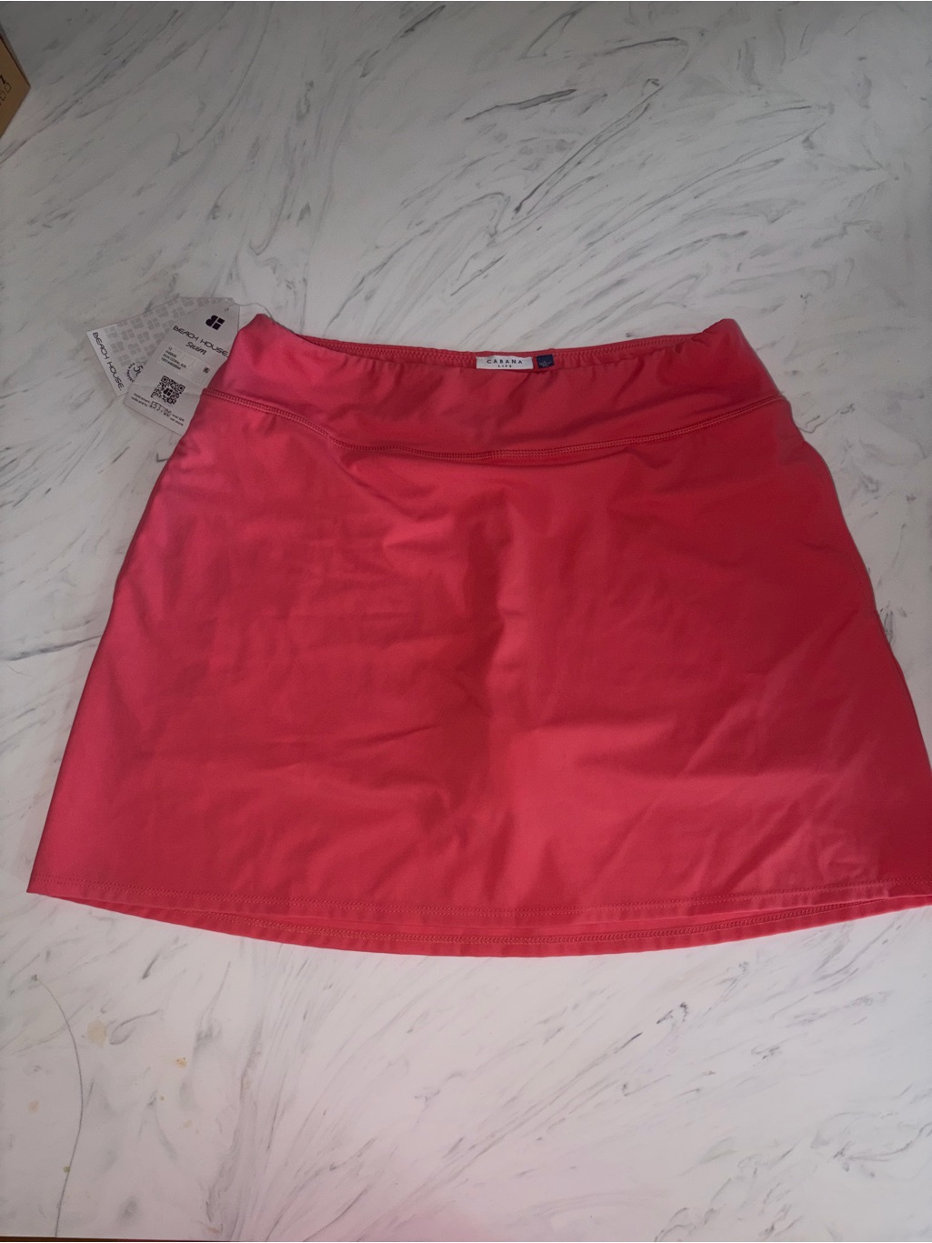 Cabana Life Swim Skirt Upf 50+ Sun Coral Orange Solid L Sport Style New Nwt